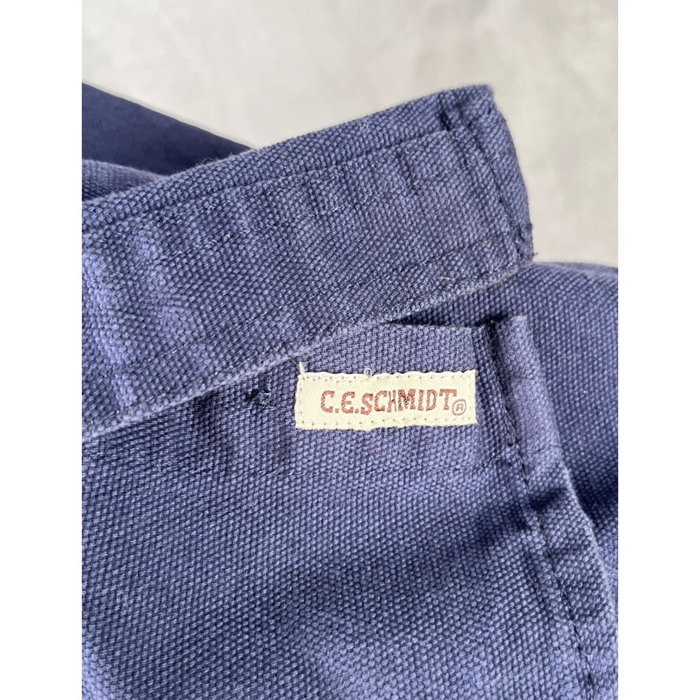 CE Schmidt Workwear Mens Shirt Button Down Medium Navy Blue Sleeveless Canvas - Picture 4 of 6